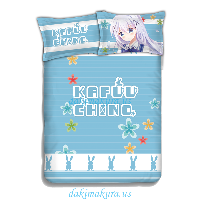 Chino Kafuu - Is the Order Rabbit Japanese Anime Bed Sheet Duvet Cover with Pillow Covers